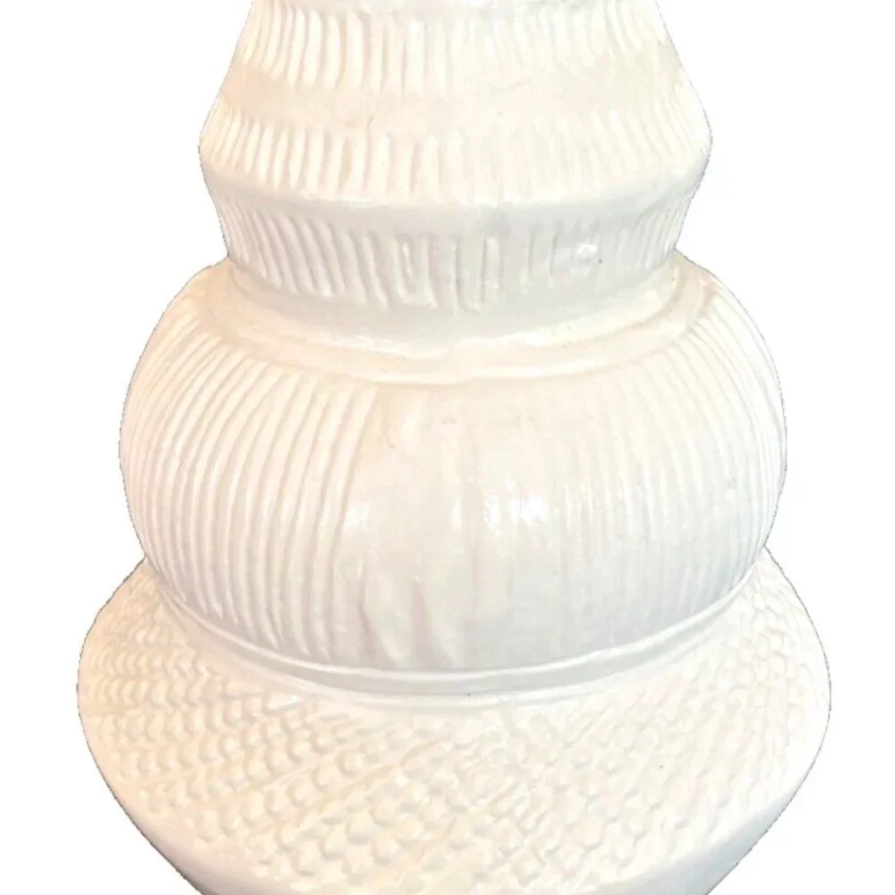 NEW Triple Gourd White Vase 9